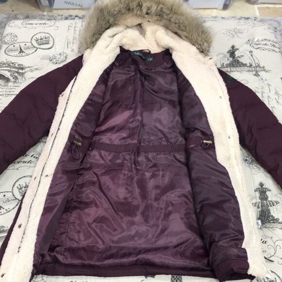 LAUREN RALPH LAUREN Faux Shearling Lined Down & Feather Coat - Picture 4 of 6